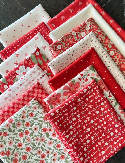 Love Blooms - Reds and Whites by Lella Boutique for Moda 14 pieces
