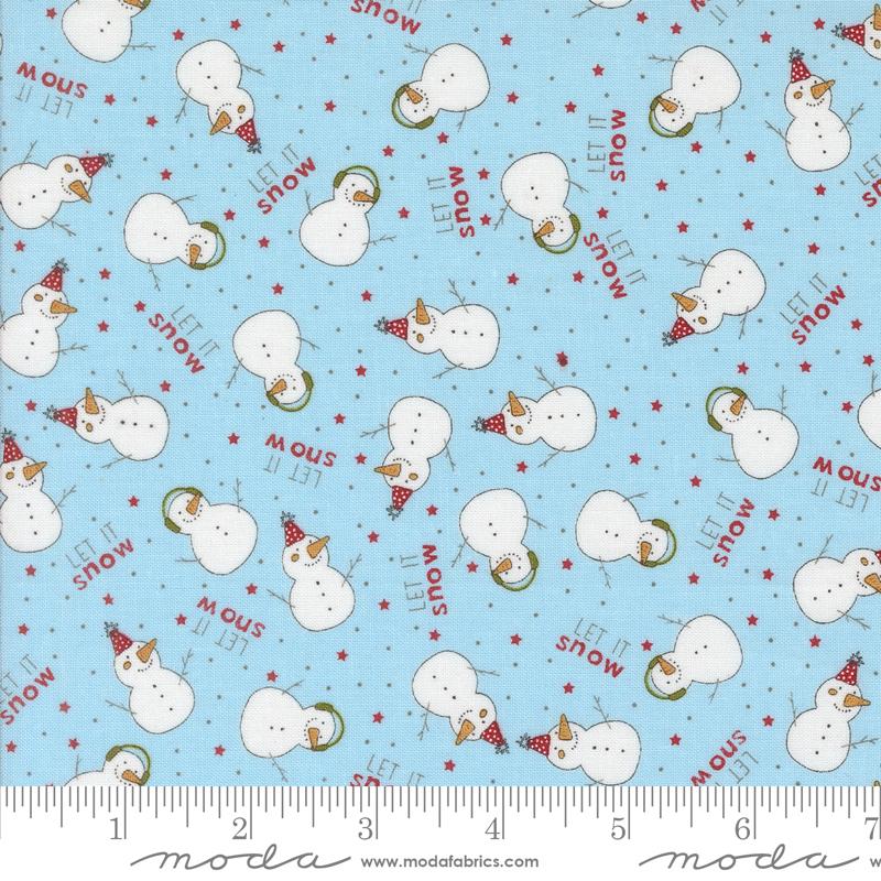 5 YARD CUT Emmitt and Ivy Snow Kids Sky by Sweetwater for Moda 55691 16