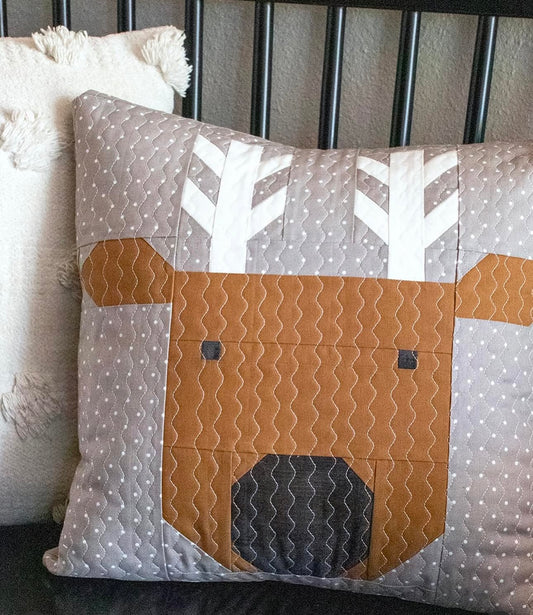 Reindeer Pillow Kit Cotton Candy Background - Pattern by Lella Boutique sold separately (chenille it included)