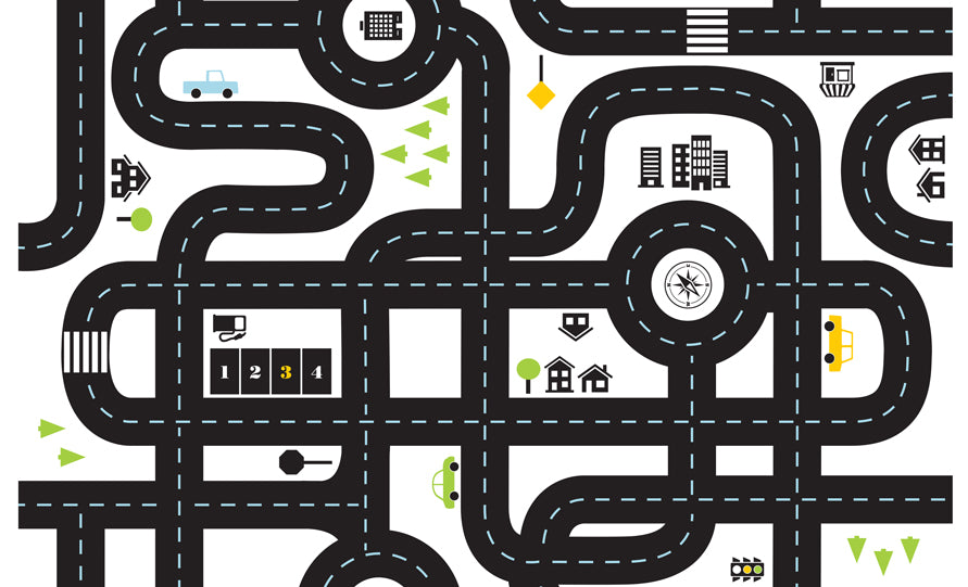 Roadtrip Quilt Panel (Light Canvas Material) by Moda