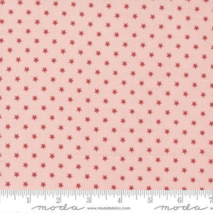 5 YARD CUT Isabella Pink Red Star by Minick and Simpson for Moda 14946 21