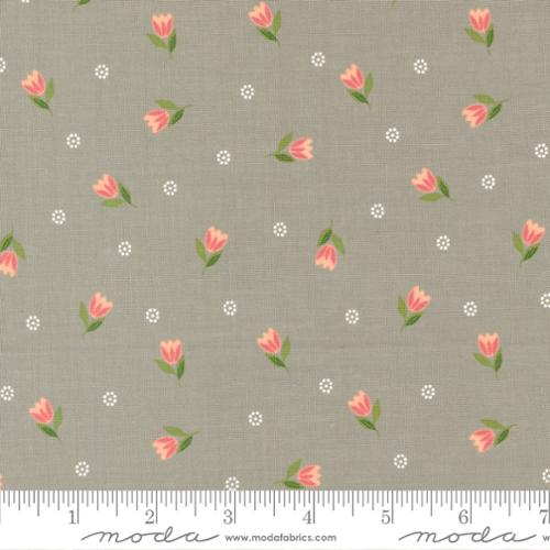 4 3/4 YARD CUT Bountiful Blooms Spray Stone by Sherri and Chelsi for Moda 37662 20