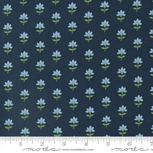 5 YARD CUT Shoreline Navy Single Floral by Camille Roskelley for Moda 55301 14