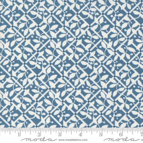 5 YARD CUT Shoreline Lattice Checks Medium Blue by Camille Roskelley for Moda 55303 13