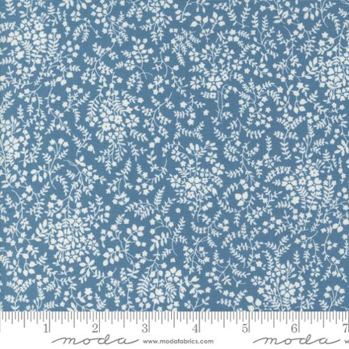 5 YARD CUT Shoreline Small Round Bouquet Medium Blue by Camille Roskelley for Moda 55304 23