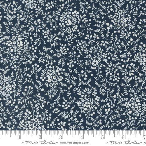5 YARD CUT Shoreline Small Round Bouquet NavyBlue by Camille Roskelley for Moda 55304 24