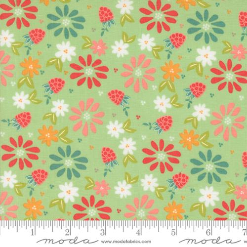 5 YARD CUT Raspberry Summer Spring Berries Floral Mint by Sherri and Chelsi for Moda 37690 15