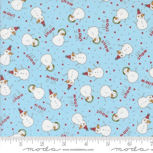 5 YARD CUT Emmitt and Ivy Snow Kids Sky by Sweetwater for Moda 55691 16