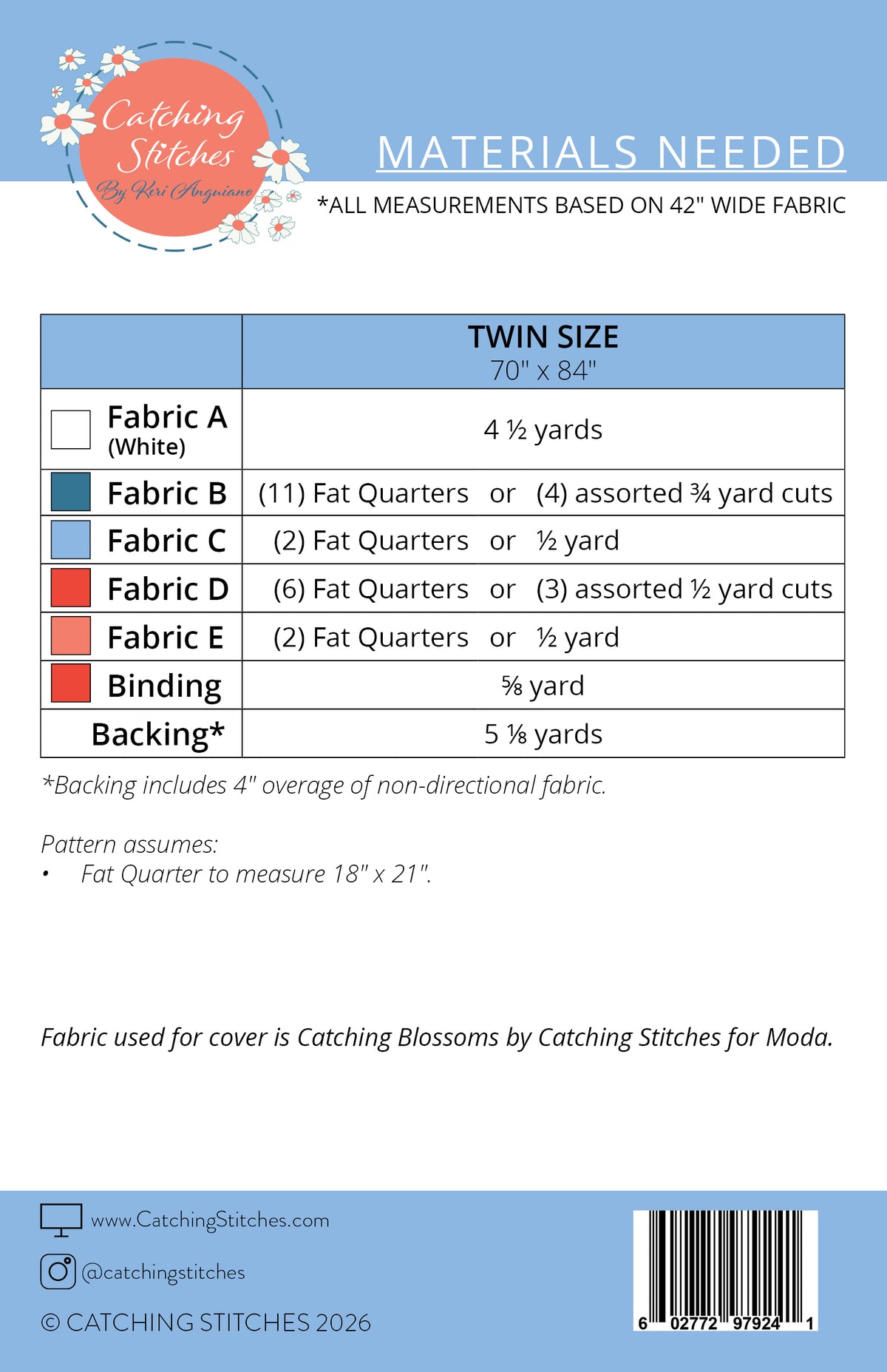 American Breeze by Catching Stitches #232 PAPER Pattern