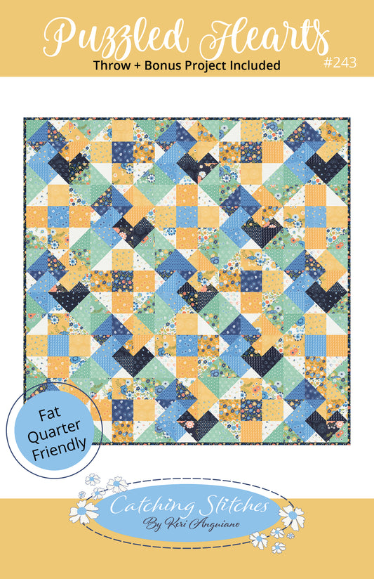 Puzzled Hearts by Catching Stitches #243 PDF Pattern