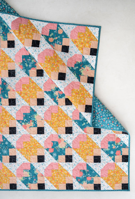 PRE ORDER Staying Sharp Throw Size Kit (Yellow Florals and Teal Circles for Pencils)