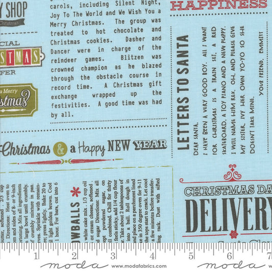 5 YARD CUT Emmitt and Ivy In the News Aquaby Sweetwater for Moda 55690 16