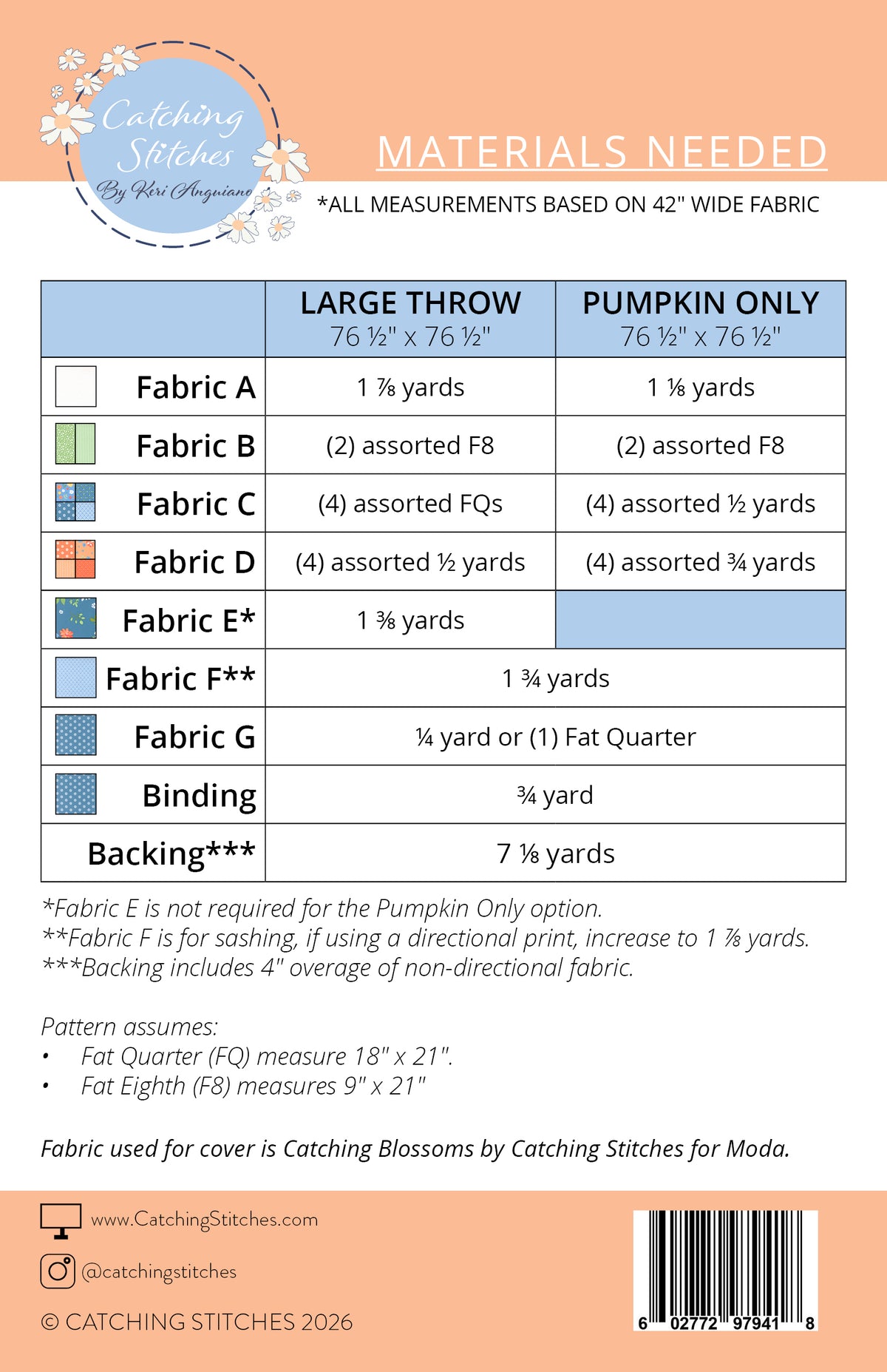Pretty in Pumpkin by Catching Stitches #249 PAPER Pattern