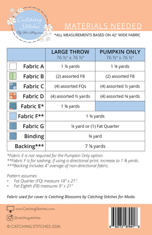 Pretty in Pumpkin by Catching Stitches #249 PDF Pattern