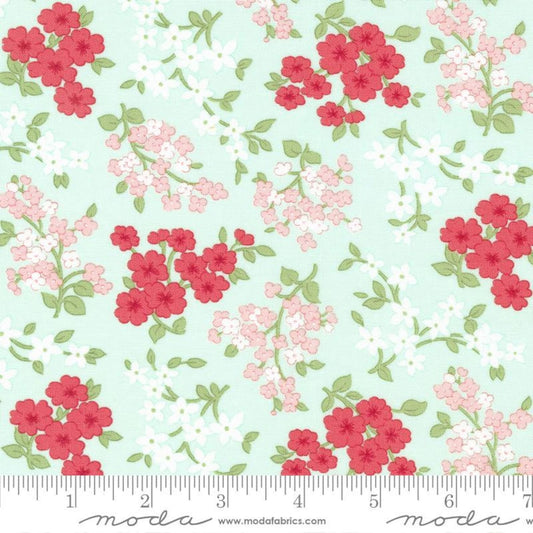 5 YARD CUT Lighthearted Gather Aqua by Camille Rosekelley for Moda 55294 14