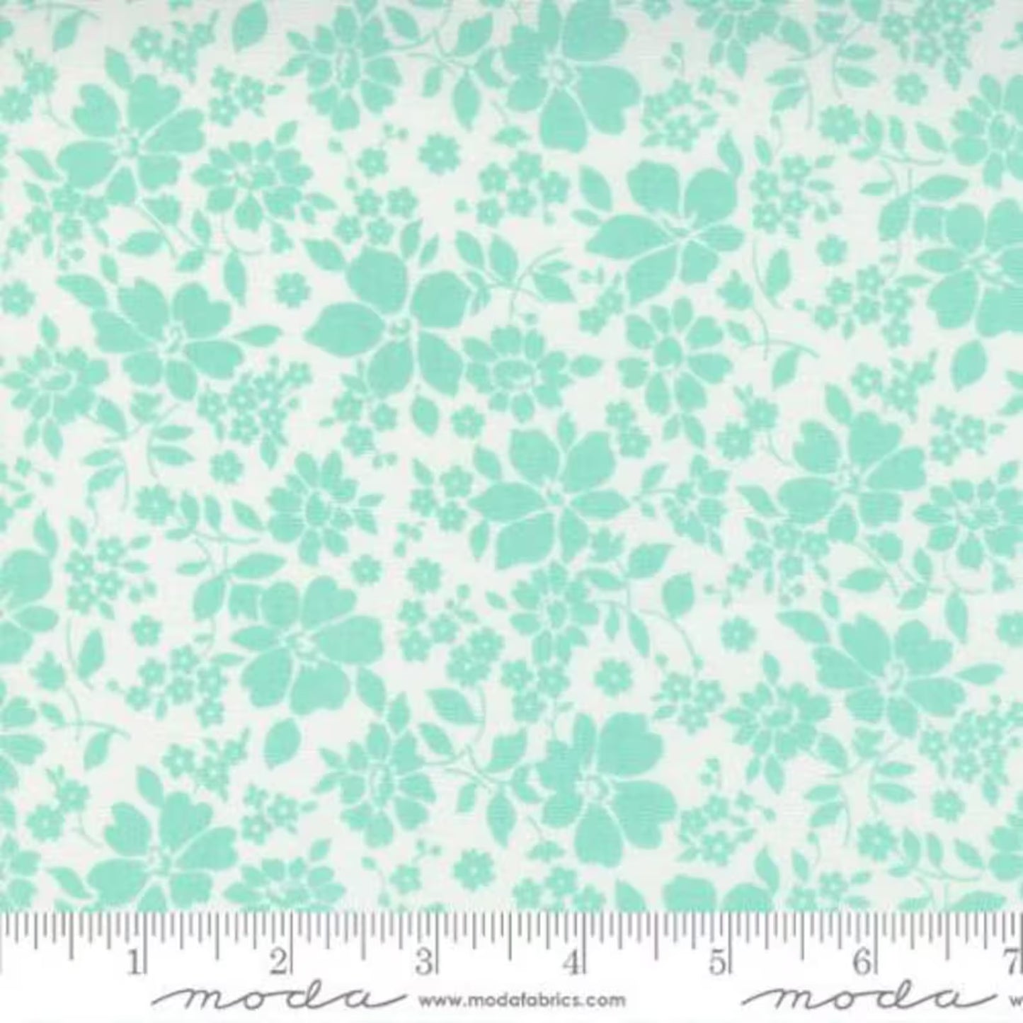 5 YARD CUT Merry Little Christmas Aqua Floral by Bonnie and Camille for Moda 55243 25