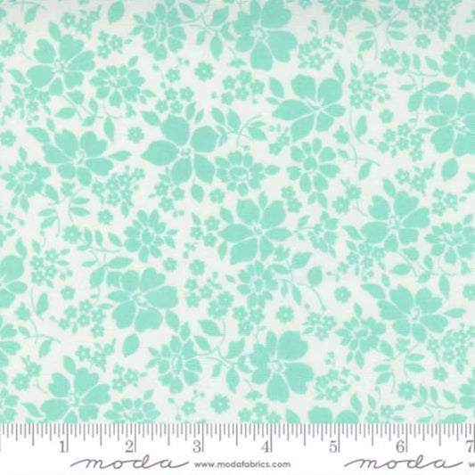 5 YARD CUT Merry Little Christmas Aqua Floral by Bonnie and Camille for Moda 55243 25