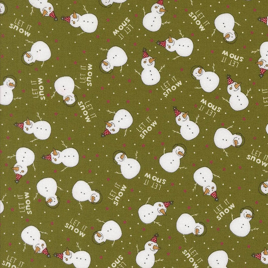 5 YARD CUT Emmitt and Ivy the Snow Kids Pine by Sweetwater for Moda 55691 13