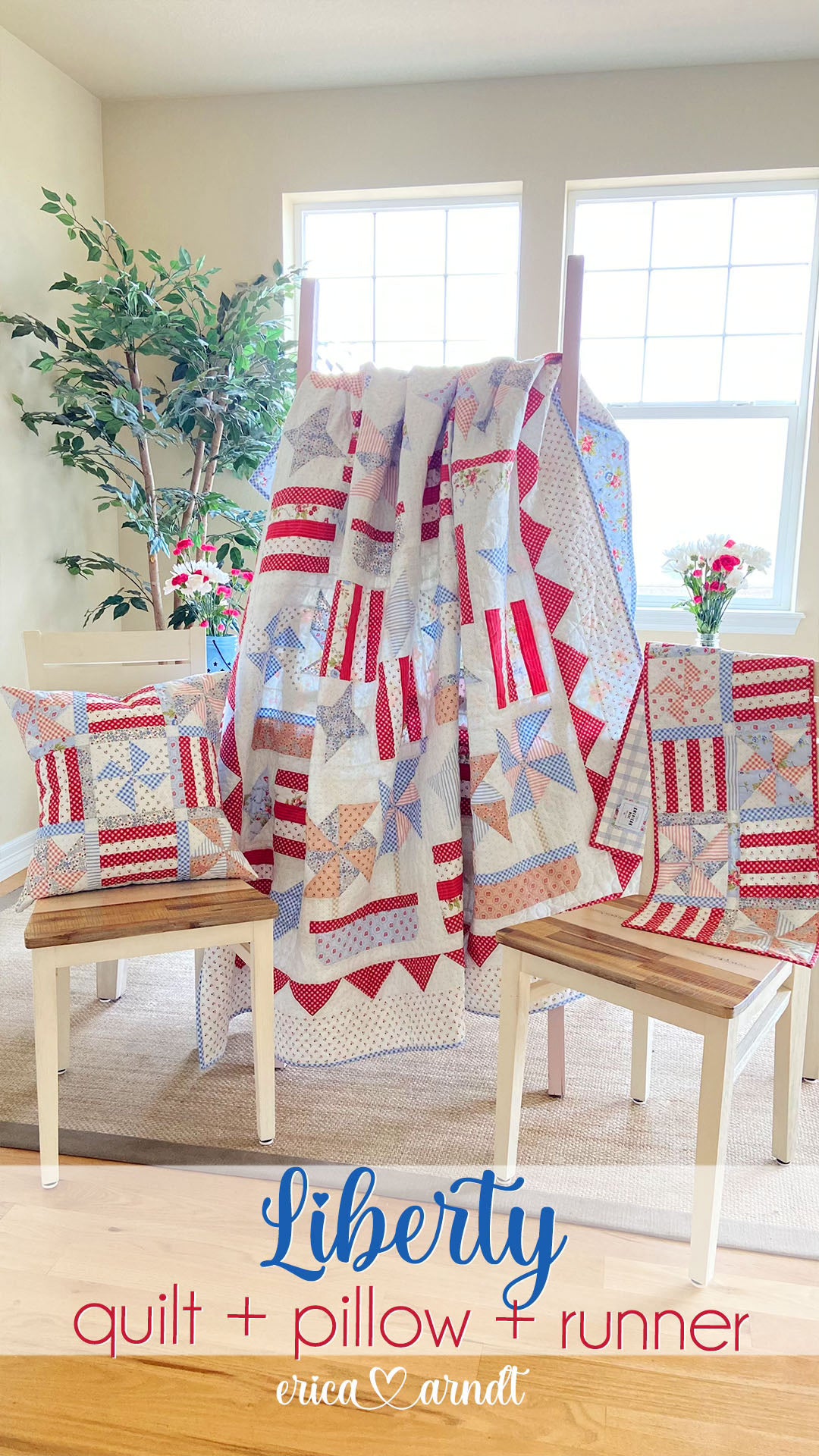 Now Shipping! Liberty Quilt Kit BRIGHT STYLE (Pattern purchased separately - directly from Erica Arndt)
