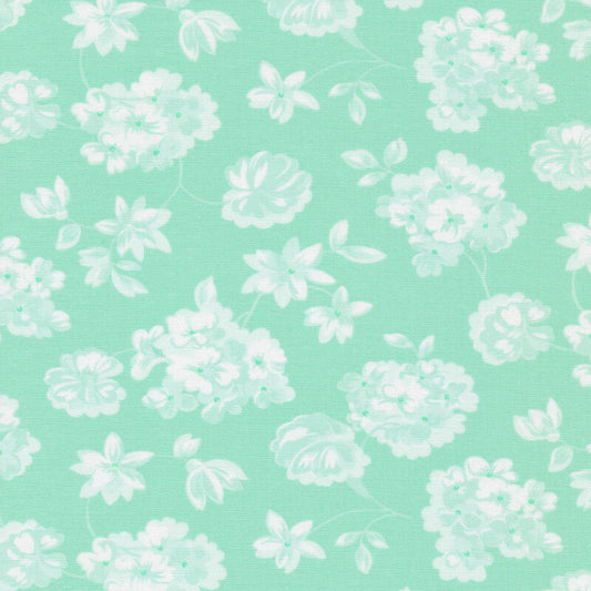 5 YARD CUT Lighthearted Floral Aqua by Camille Roskelley for Moda 55291 23