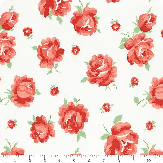 5 YARD CUT Summertime Cream Rosie by Camille Roskelley for Moda 55320 11