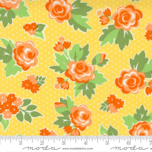 5 YARD CUT Love Lily Rosy Floral Lemonade by April Rosenthal for Moda 24110 15