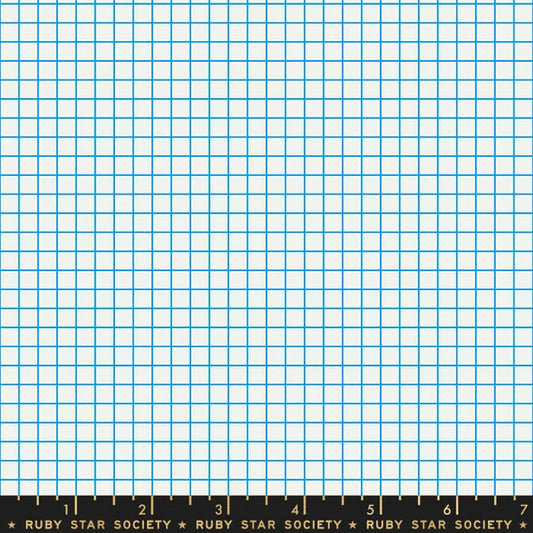 5 YARD CUT Ruby Star Society Grid Blue RS3005 16