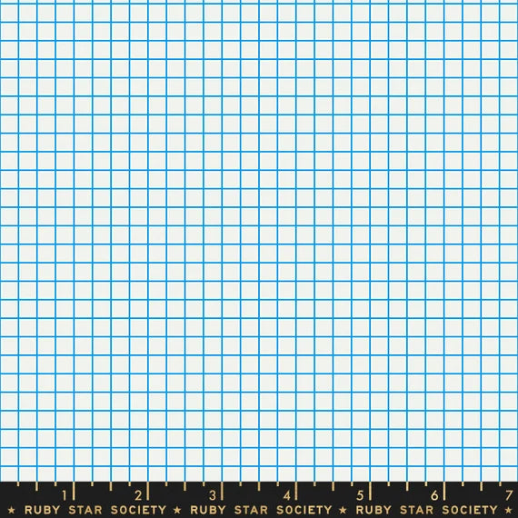 5 YARD CUT Ruby Star Society Grid Blue RS3005 16